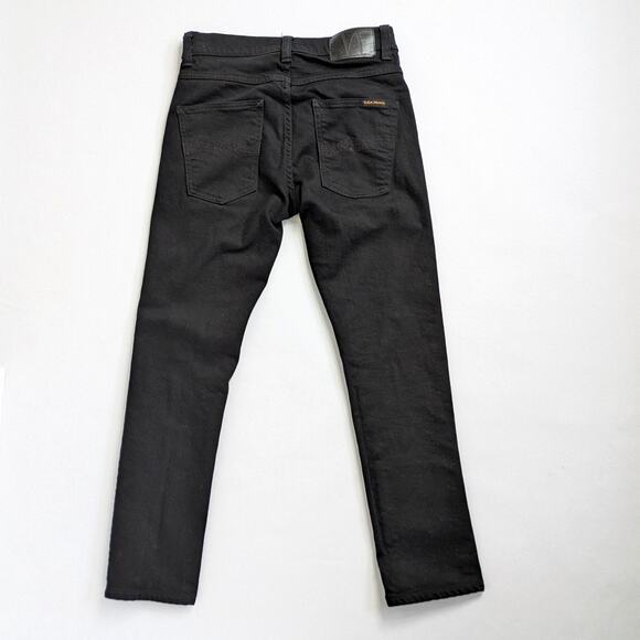 SALE Nudie Jeans Grim Tim W29 L28 Slim Straight Dry Everblack Button Fly Black - Picture 11 of 11